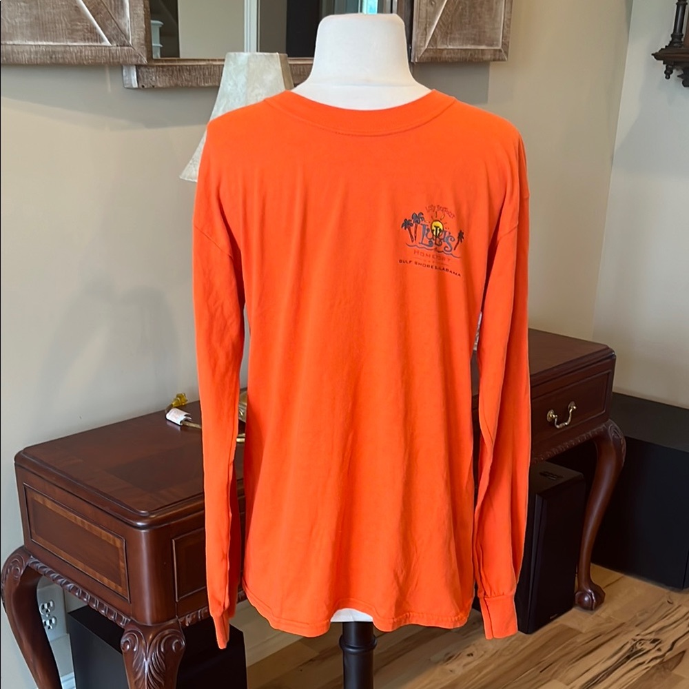 Beach Shirt Long Sleeve LuLus Gulf Shores Bright Orange Mens Womens
